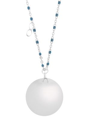 Fine silver/blue | Bola zwangerschapsketting [ID-488]