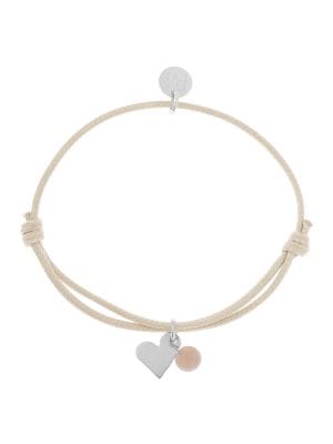 Armband Mea | heart/silver/creme/moonstone [ID-589]